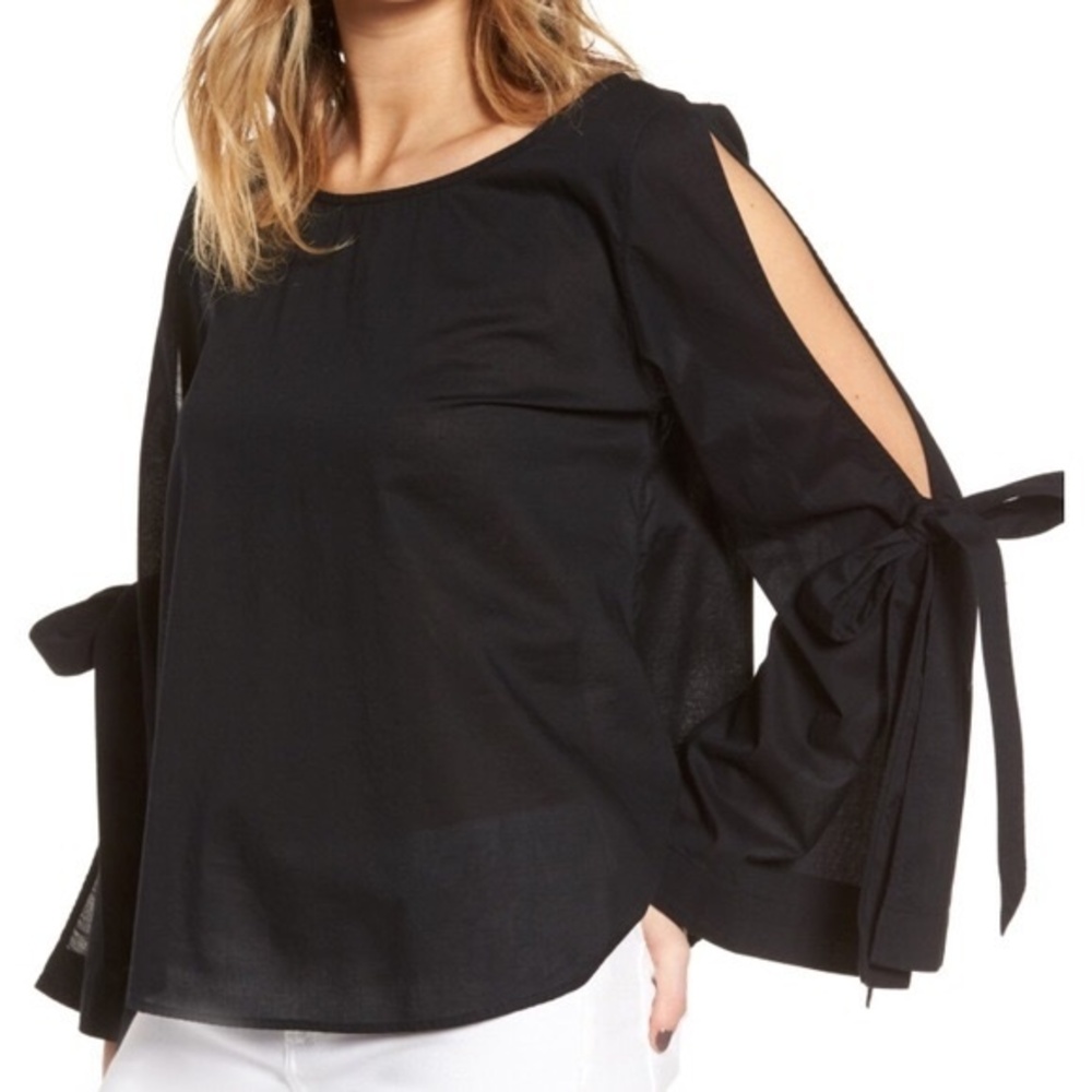 BP Black Tie Sleeve Blouse Top